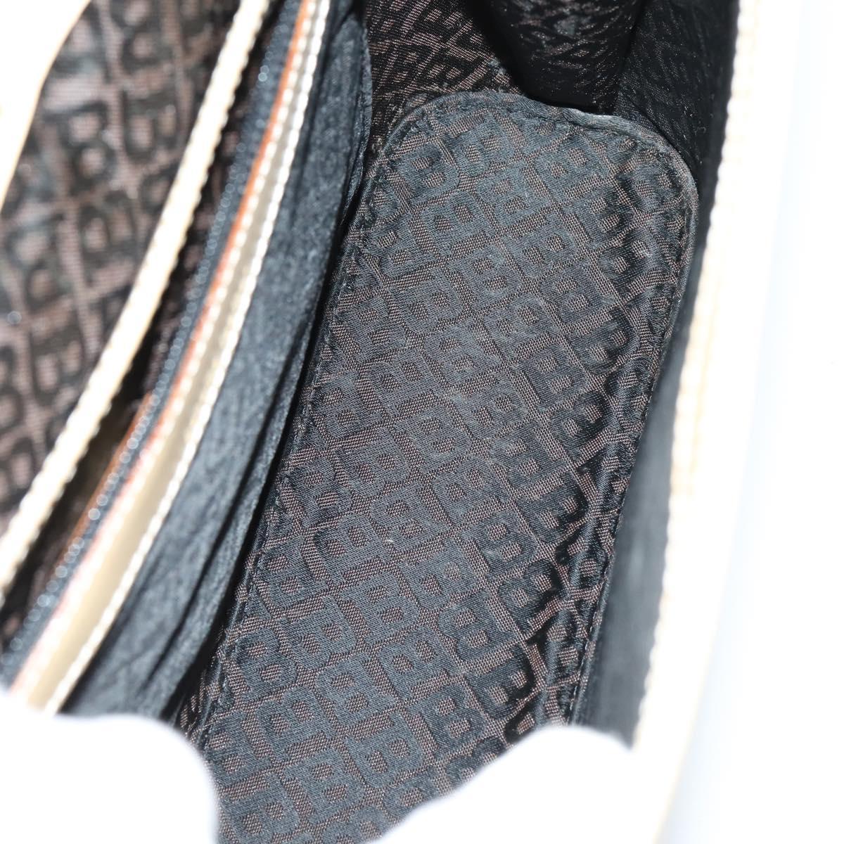 BALLY Shoulder Bag Nylon Leather 4 Set Beige Black Auth bs30531