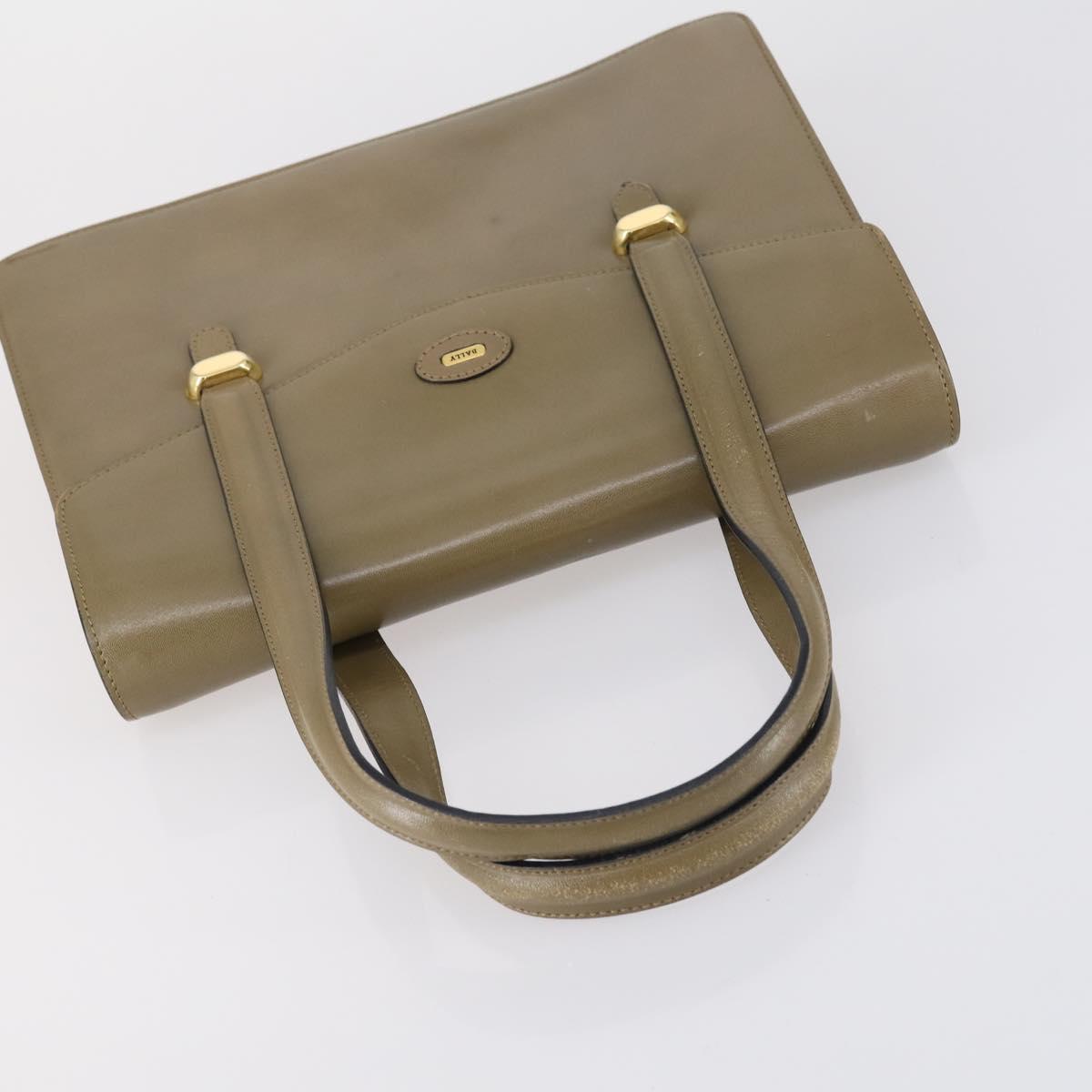 BALLY Shoulder Bag Nylon Leather 4 Set Beige Black Auth bs30531