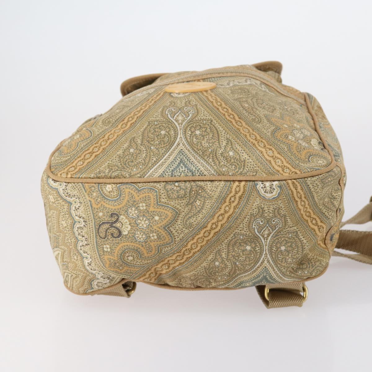 ETRO Paisley Shoulder Bag Nylon PVC 5 Set Beige Brown Auth bs30532