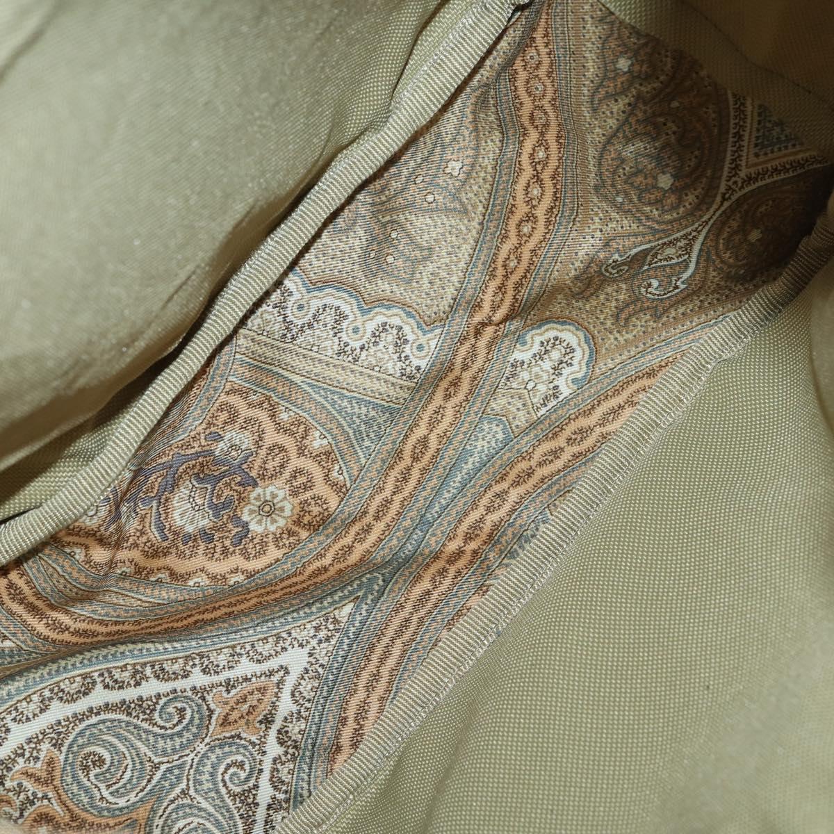 ETRO Paisley Shoulder Bag Nylon PVC 5 Set Beige Brown Auth bs30532
