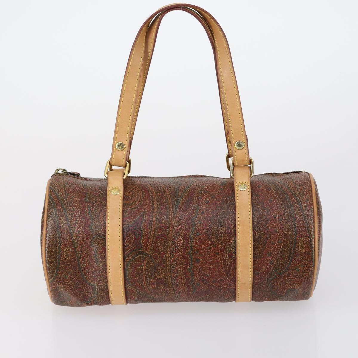 ETRO Paisley Shoulder Bag Nylon PVC 5 Set Beige Brown Auth bs30532