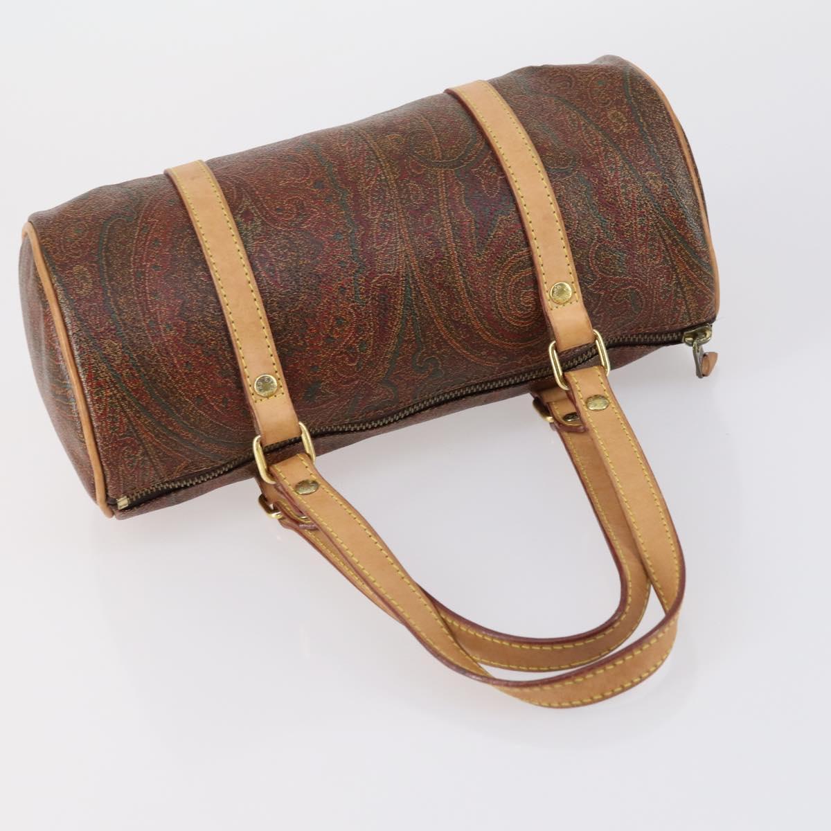 ETRO Paisley Shoulder Bag Nylon PVC 5 Set Beige Brown Auth bs30532