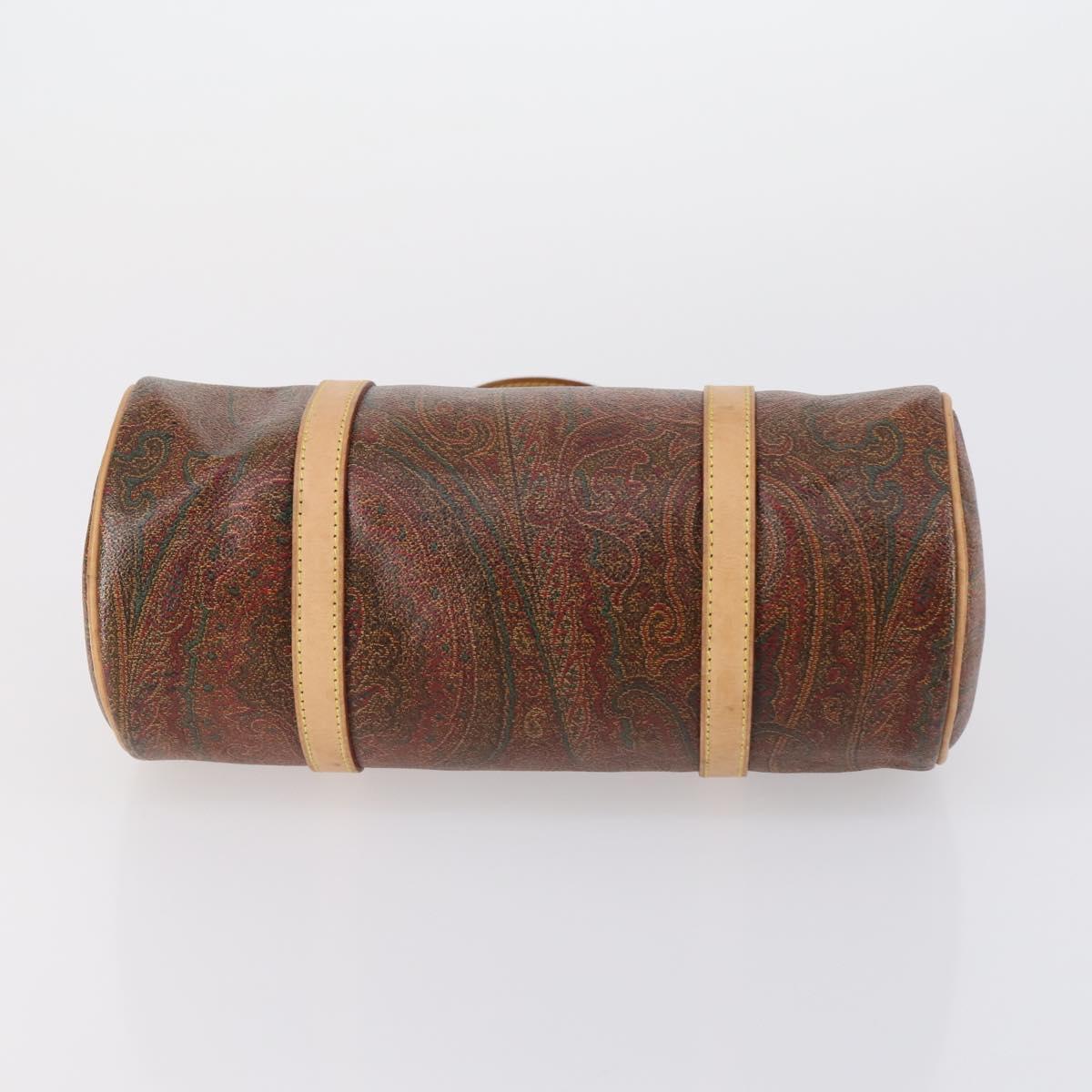 ETRO Paisley Shoulder Bag Nylon PVC 5 Set Beige Brown Auth bs30532