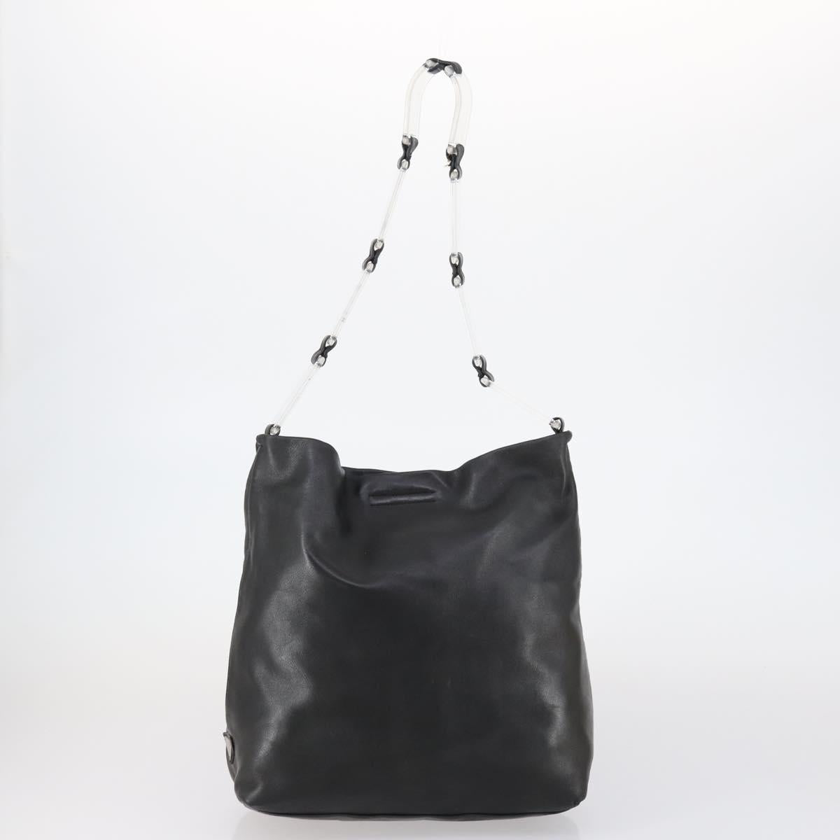 PRADA Tote Bag Nylon Leather 3 Set Beige Black Auth bs30533