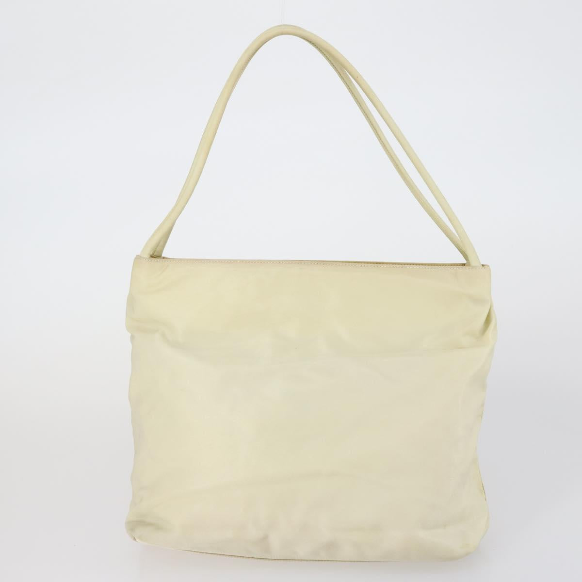 PRADA Tote Bag Nylon Leather 3 Set Beige Black Auth bs30533