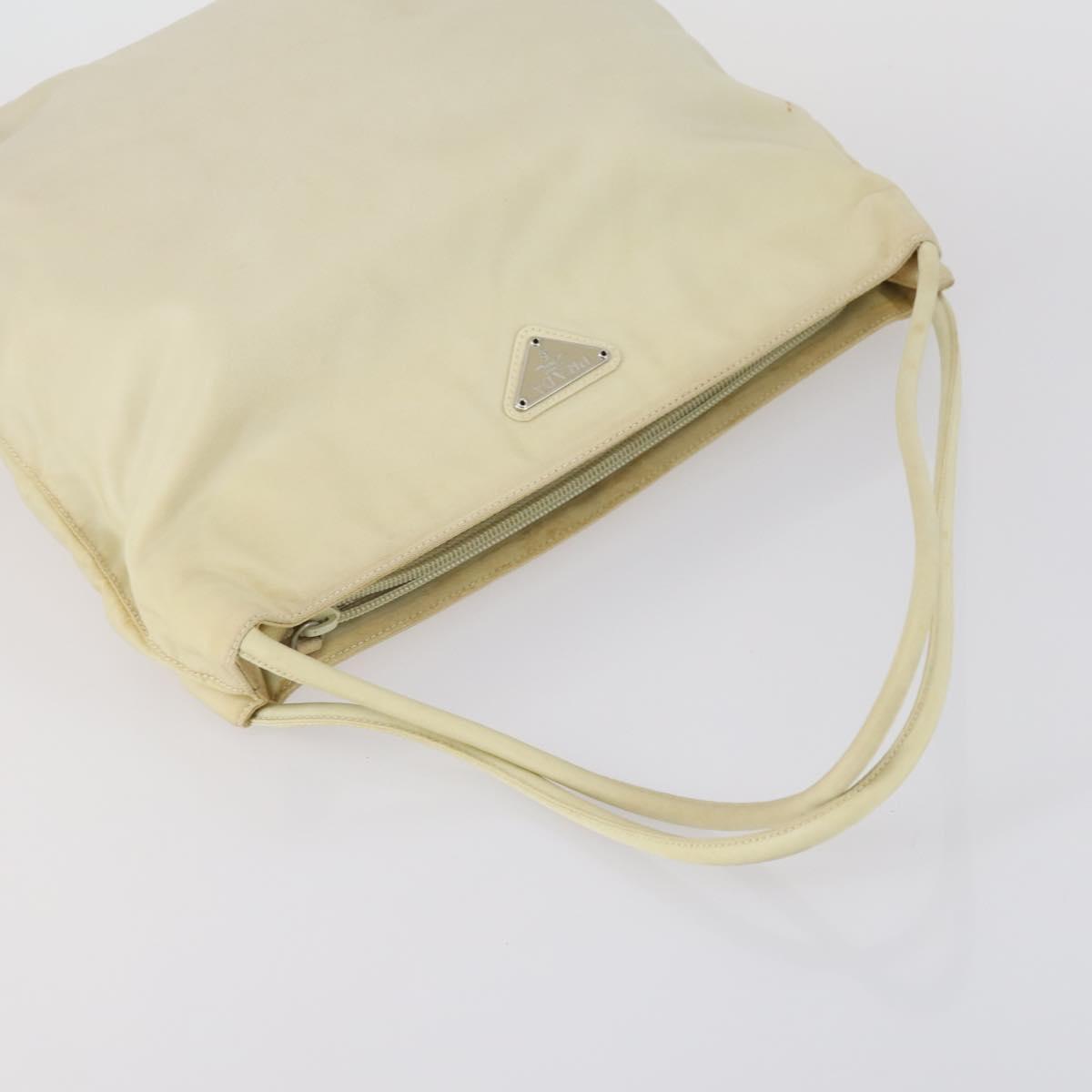 PRADA Tote Bag Nylon Leather 3 Set Beige Black Auth bs30533