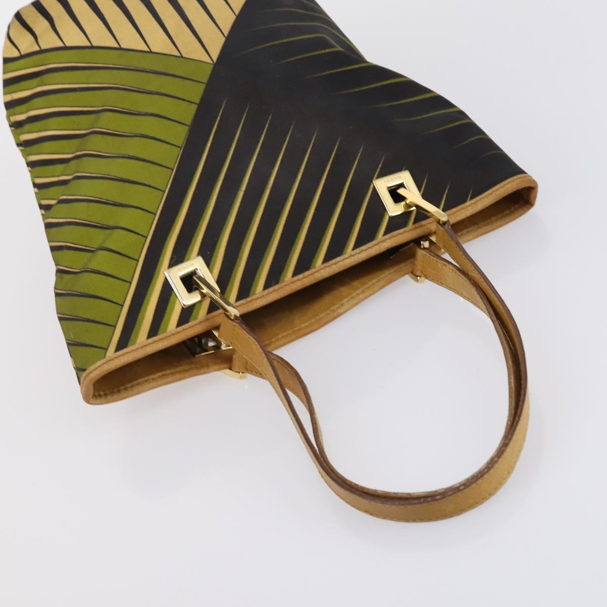 GUCCI Hand Bag Canvas nylon 4 Set Beige Black Green Auth bs30536