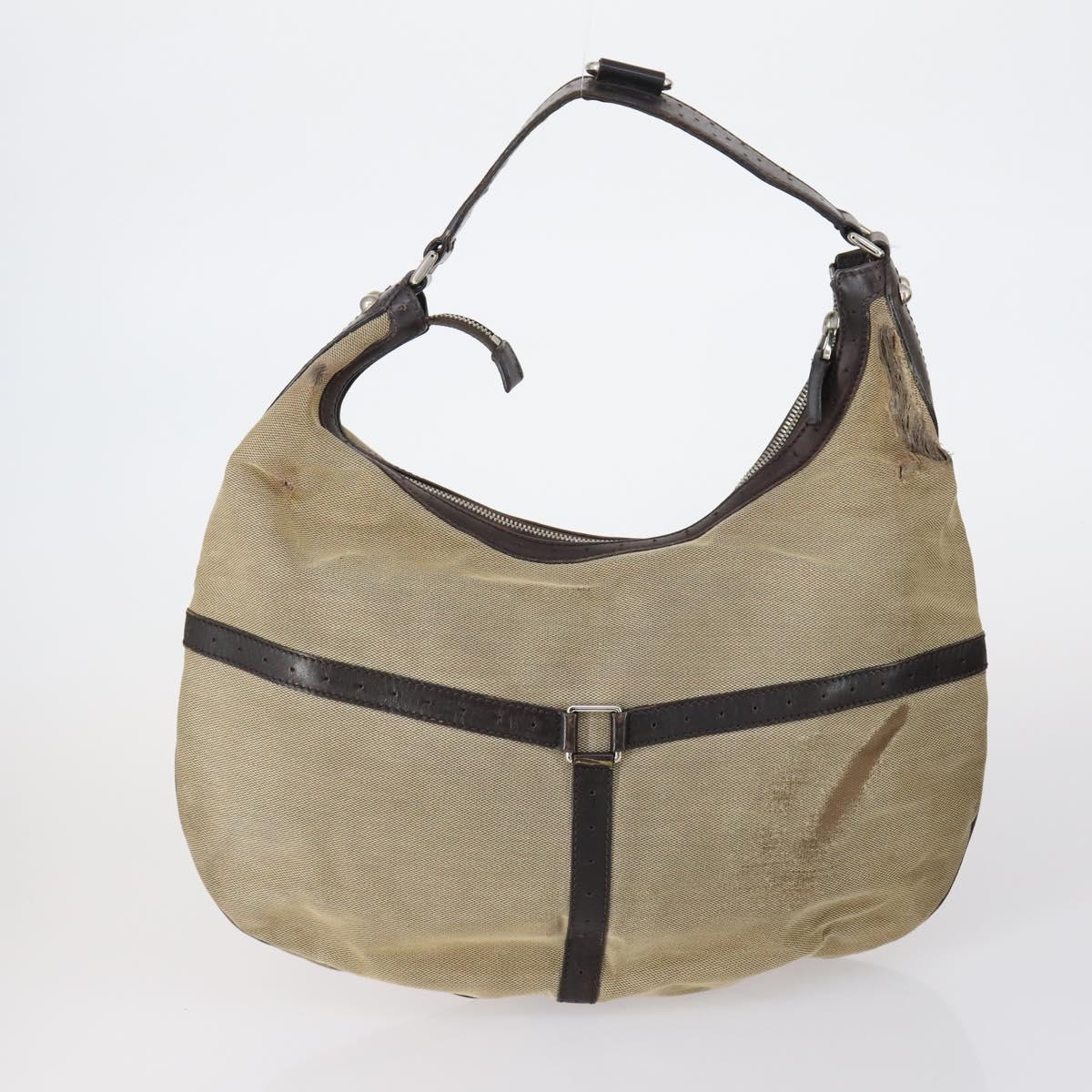 GUCCI Hand Bag Canvas nylon 4 Set Beige Black Green Auth bs30536