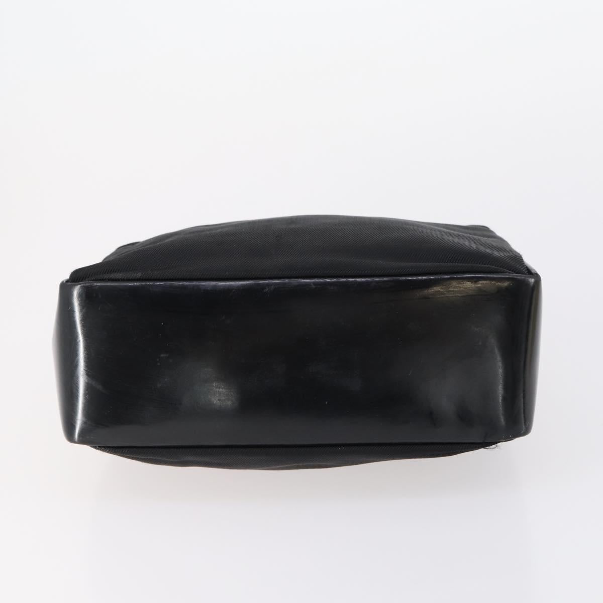 GUCCI Bamboo Hand Bag Nylon Leather 4 Set Black White Auth bs30537