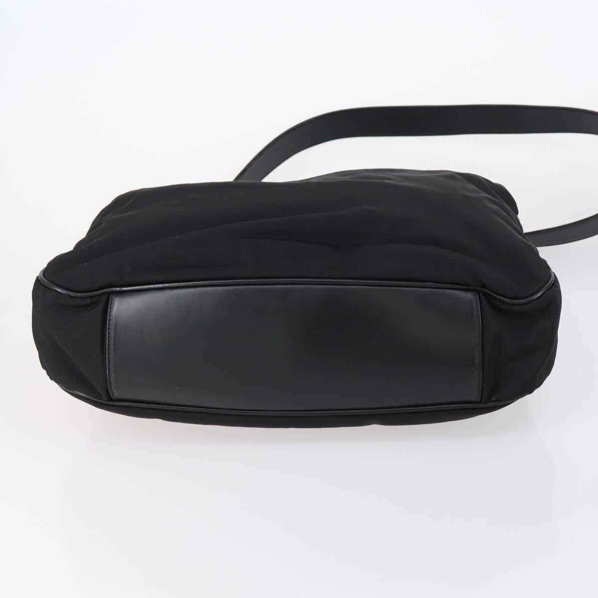 GUCCI Bamboo Hand Bag Nylon Leather 4 Set Black White Auth bs30537