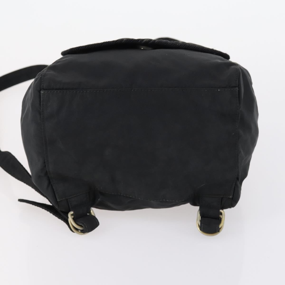 PRADA Backpack Nylon Black Silver Auth bs30542