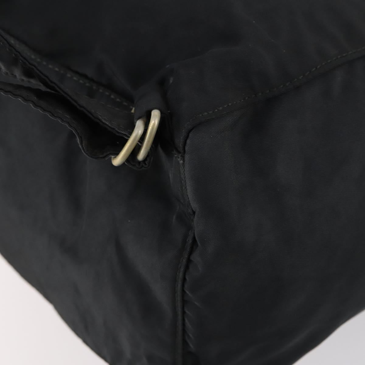 PRADA Backpack Nylon Black Silver Auth bs30542