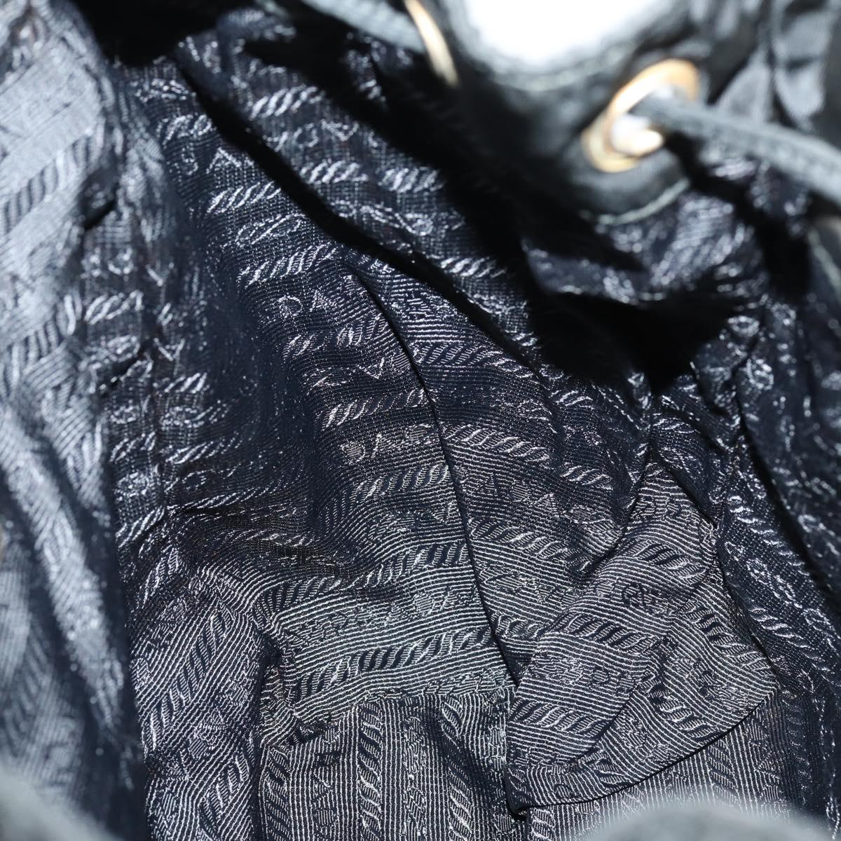 PRADA Backpack Nylon Black Silver Auth bs30542