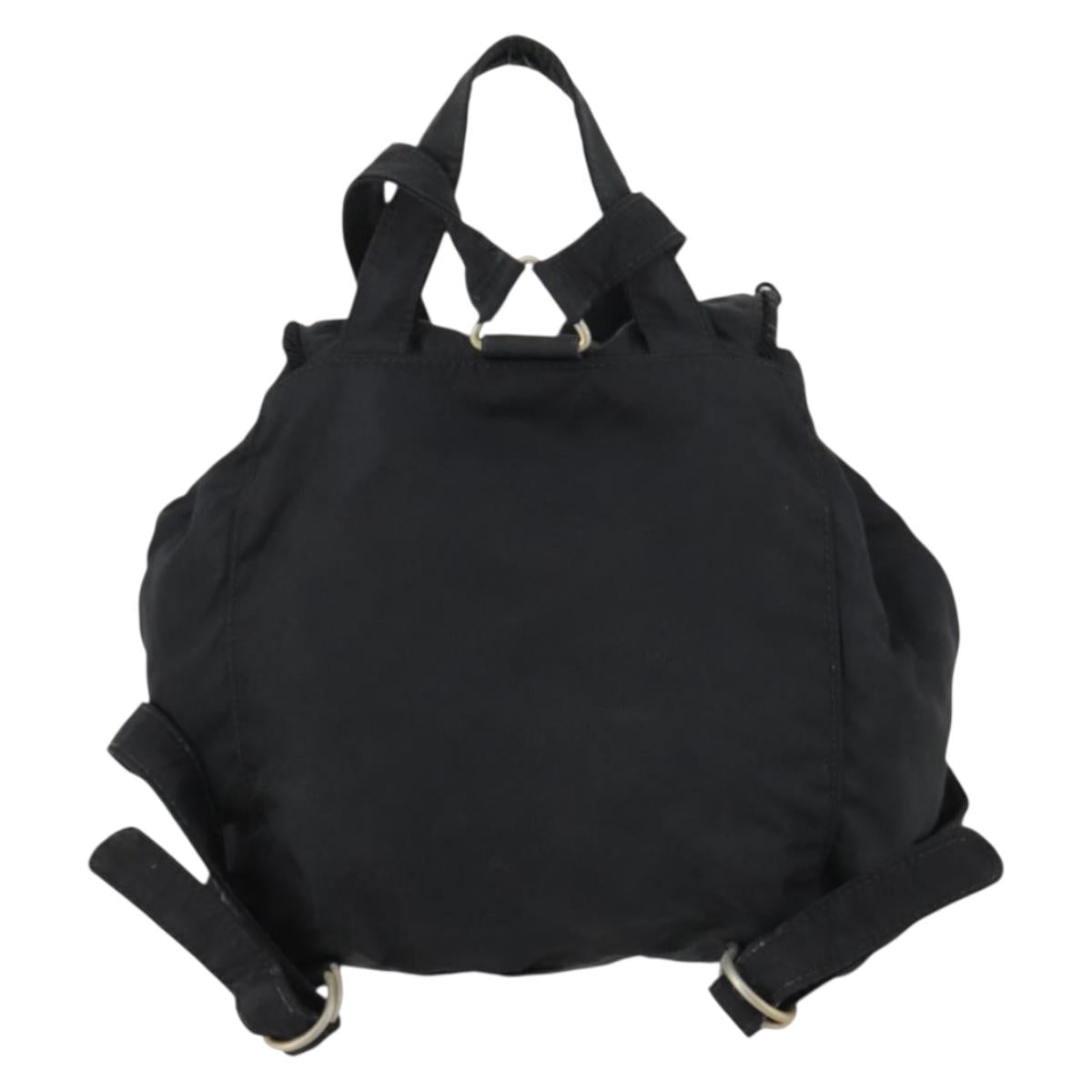 PRADA Backpack Nylon Black Silver Auth bs30542