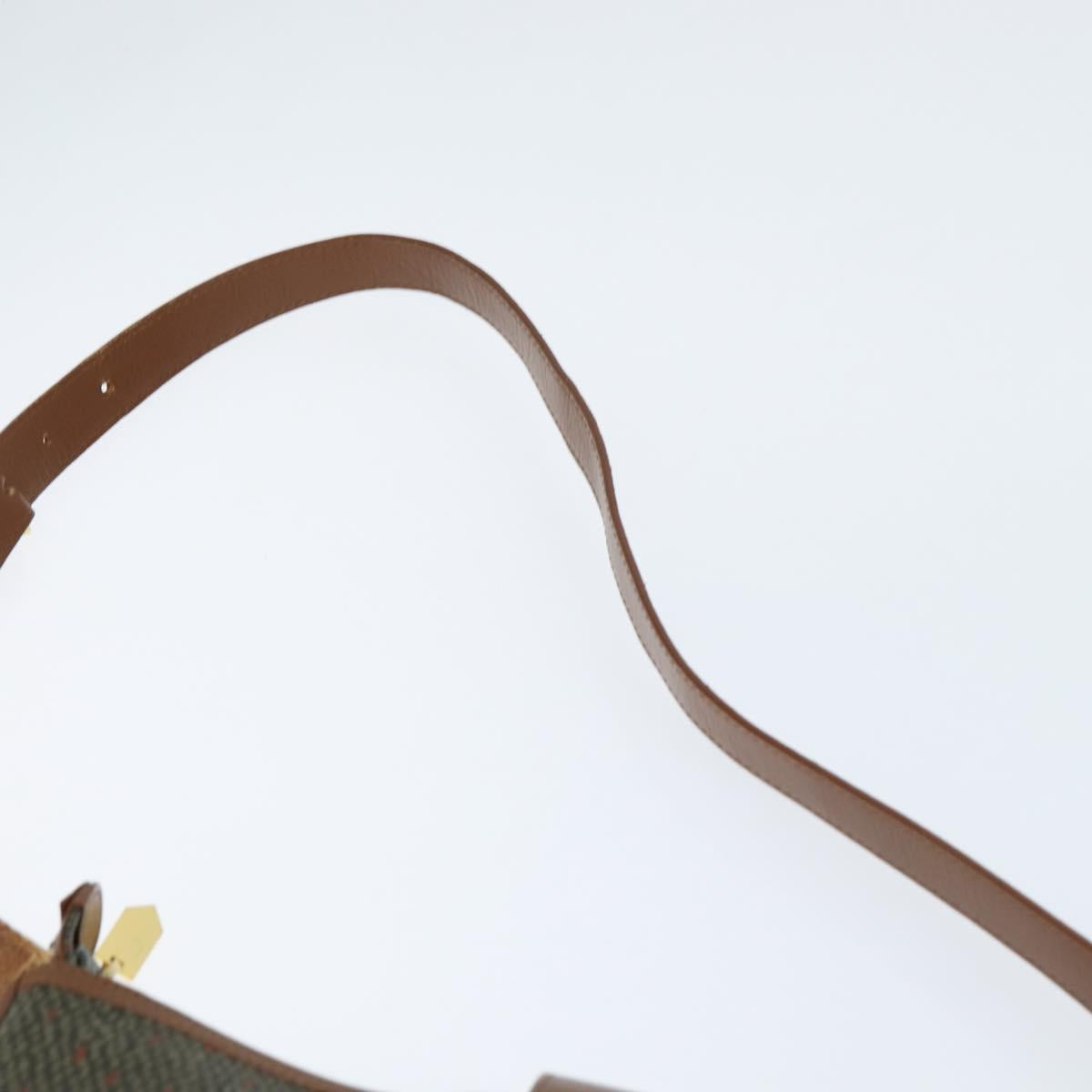 SAINT LAURENT Shoulder Bag PVC Leather Brown Gold Auth bs30550
