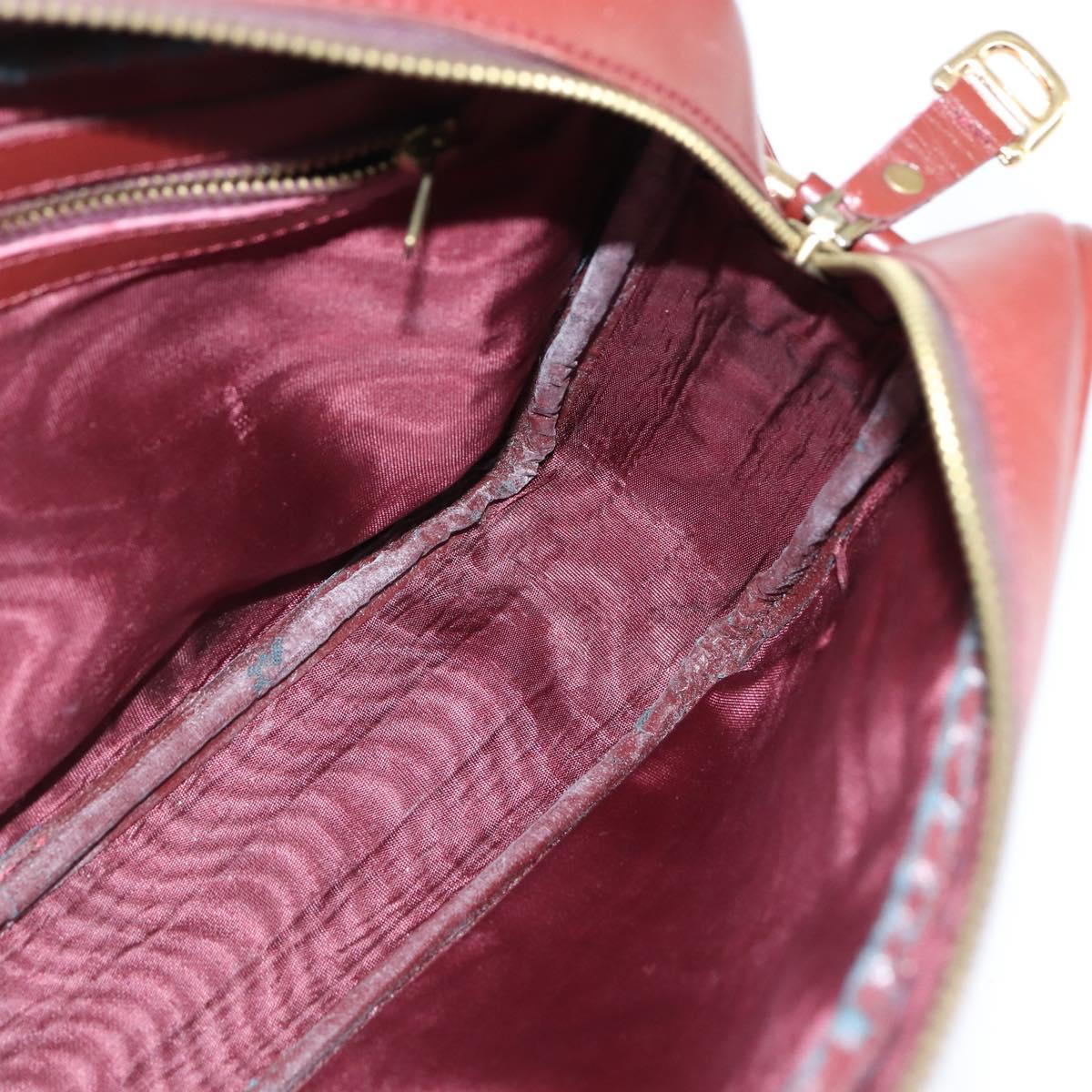 CARTIER Must Line Shoulder Bag Leather Bordeaux Gold Auth bs30552