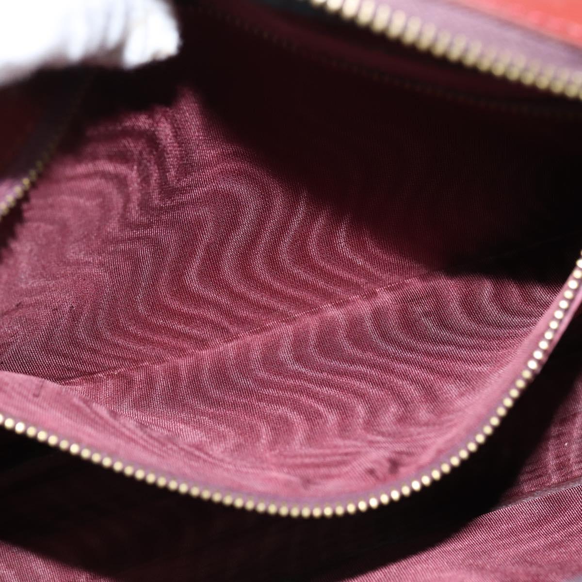 CARTIER Must Line Shoulder Bag Leather Bordeaux Gold Auth bs30552