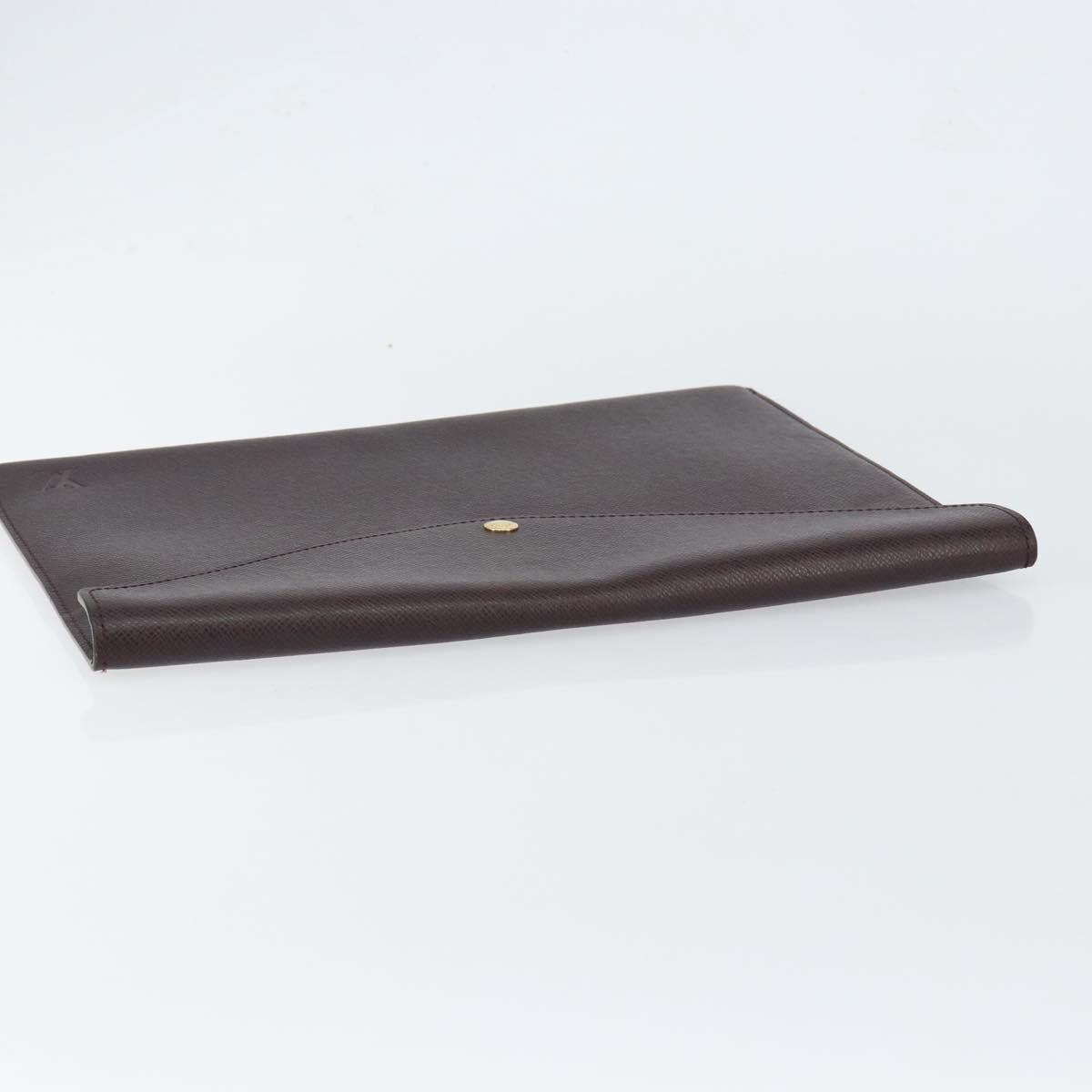 LOUIS VUITTON Taiga Document case Pouch Acajou M99087 LV Auth bs30556