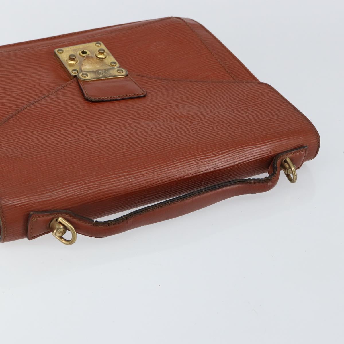 LOUIS VUITTON Epi Monceau 28 Hand Bag Brown M52123 LV Auth bs30558