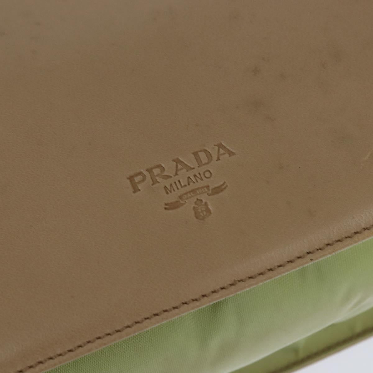 PRADA Shoulder Bag Leather Beige Auth bs30564