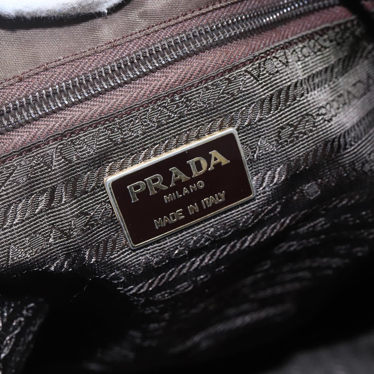 PRADA Tassel Shoulder Bag Nylon Khaki Gold Auth bs30567