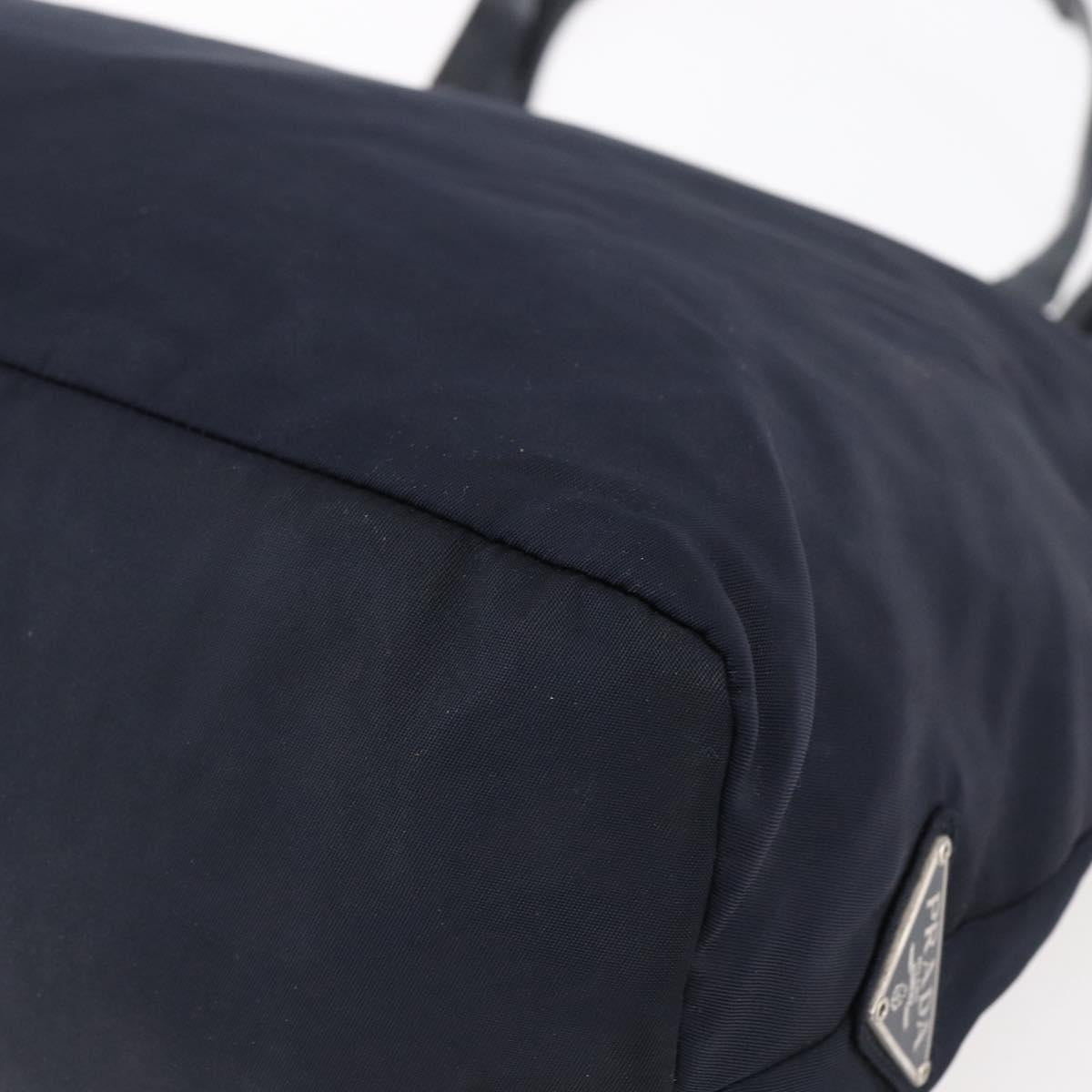 PRADA Tote Bag Nylon Navy Silver Auth bs30571