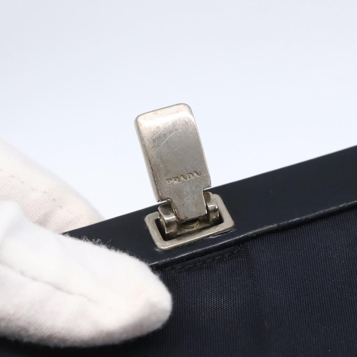 PRADA Tote Bag Nylon Navy Silver Auth bs30571