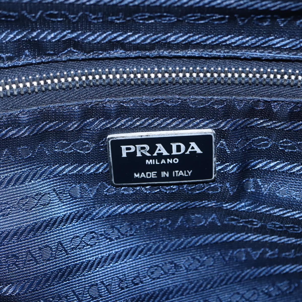 PRADA Tote Bag Nylon Navy Silver Auth bs30571