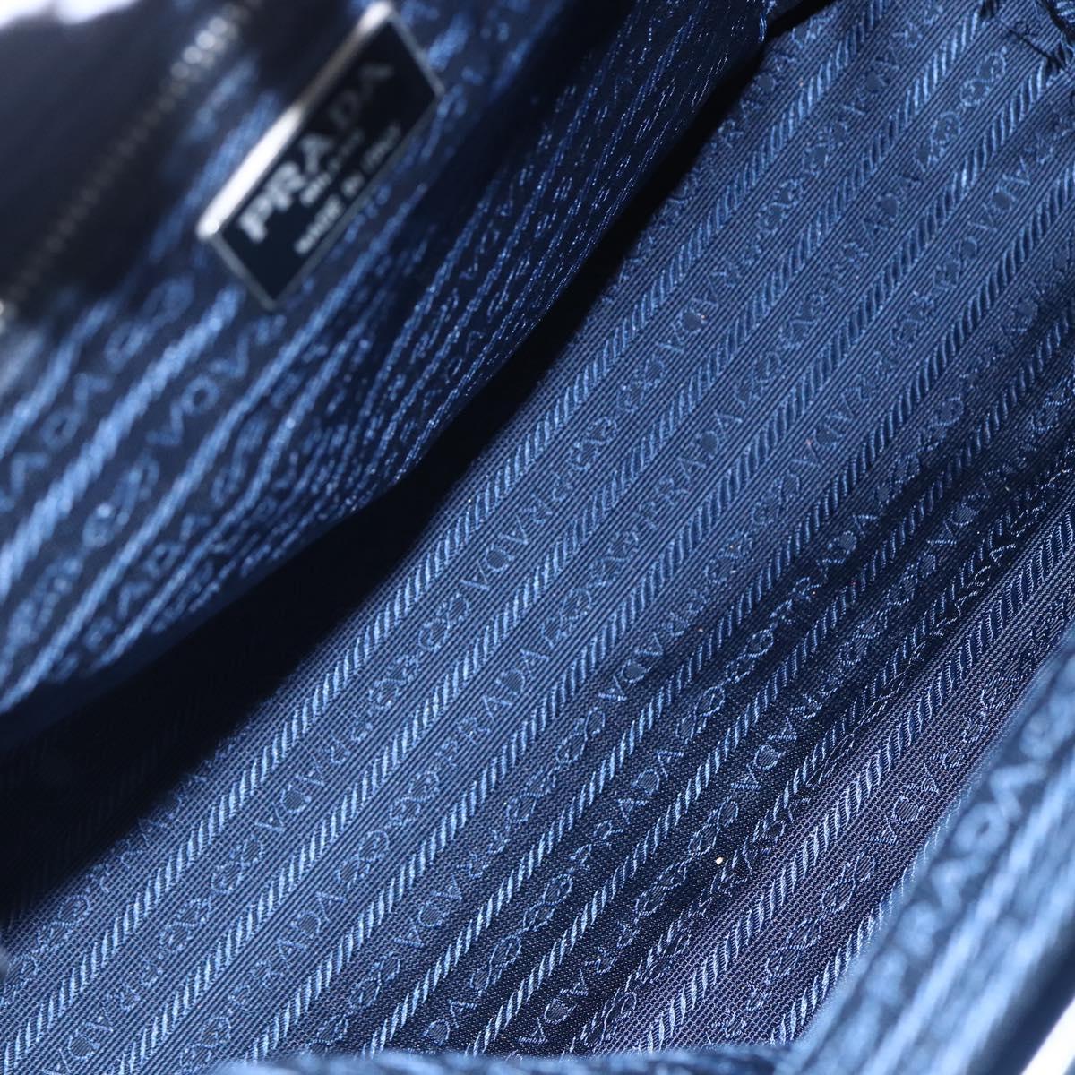 PRADA Tote Bag Nylon Navy Silver Auth bs30571