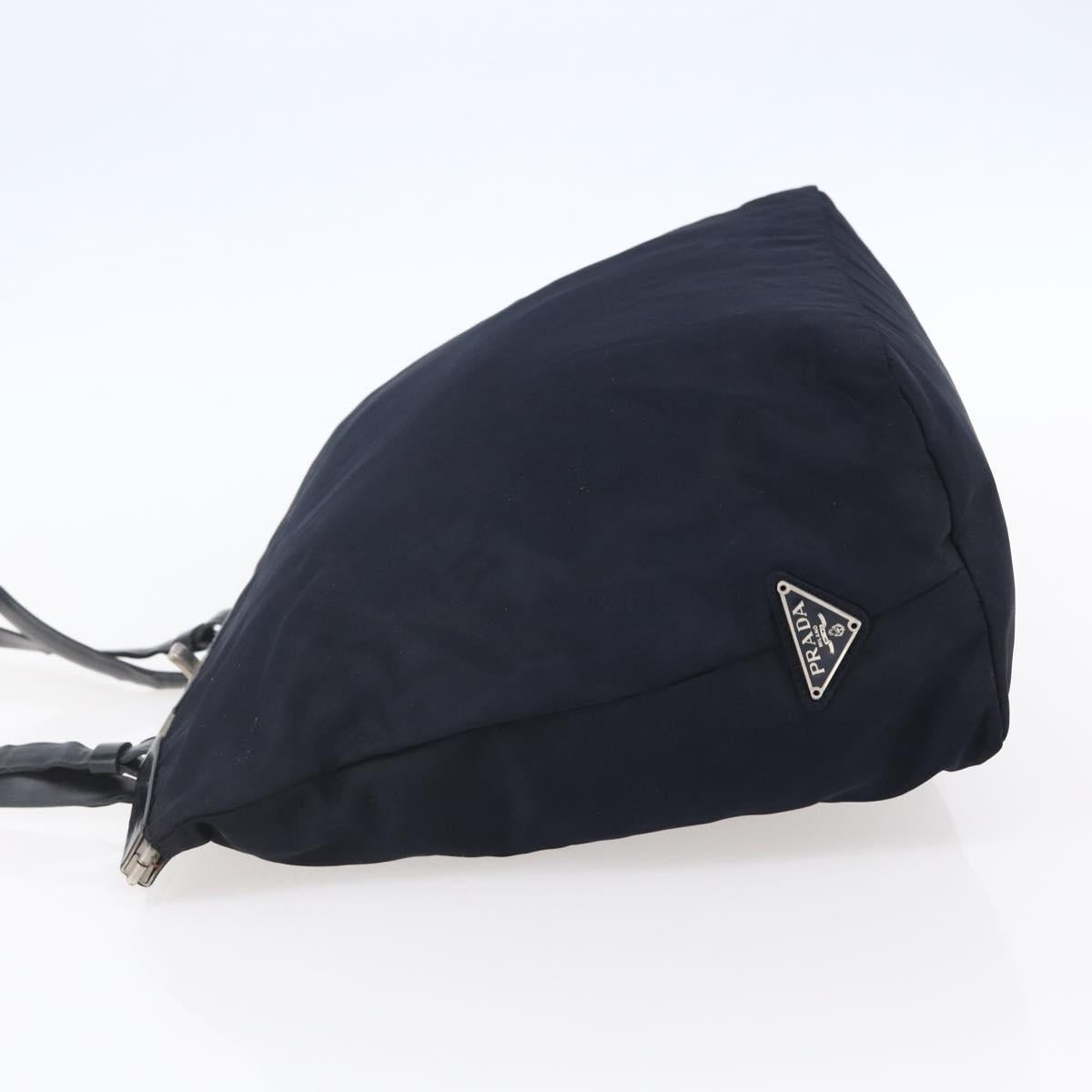 PRADA Tote Bag Nylon Navy Silver Auth bs30571