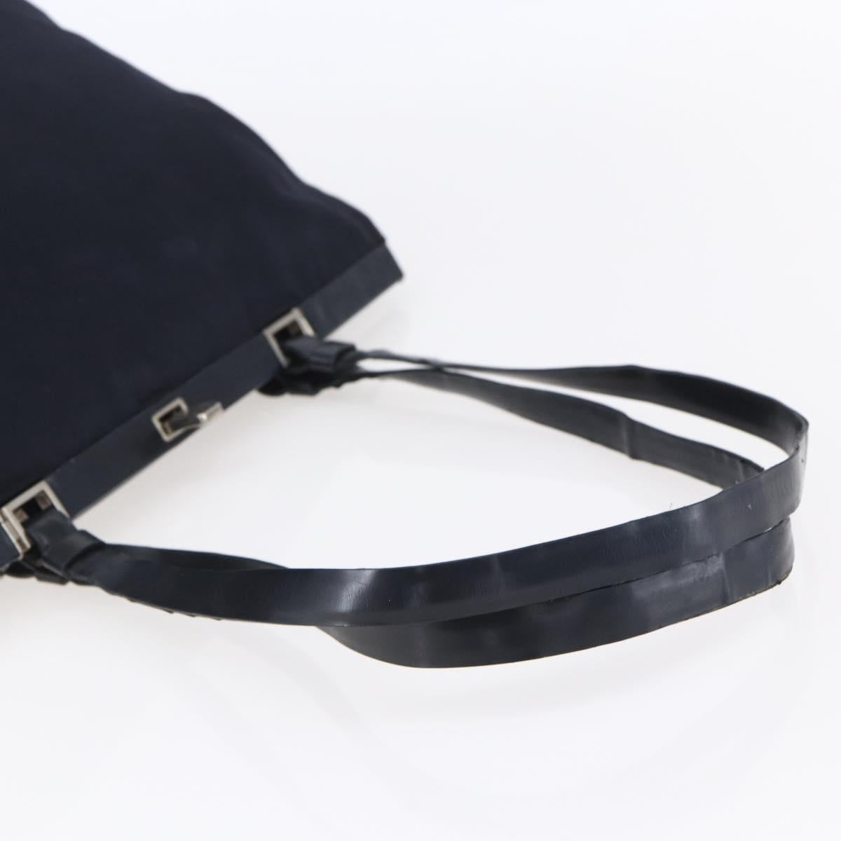 PRADA Tote Bag Nylon Navy Silver Auth bs30571