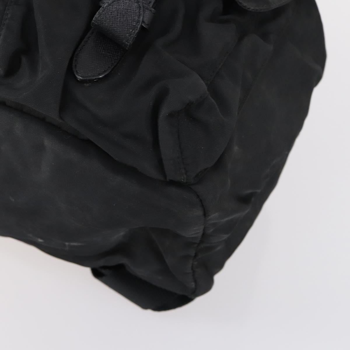 PRADA Backpack Nylon Black Silver Auth bs30573