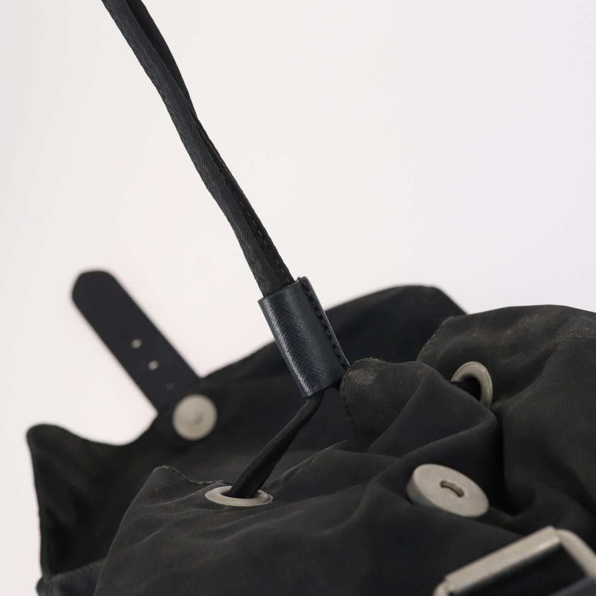 PRADA Backpack Nylon Black Silver Auth bs30573