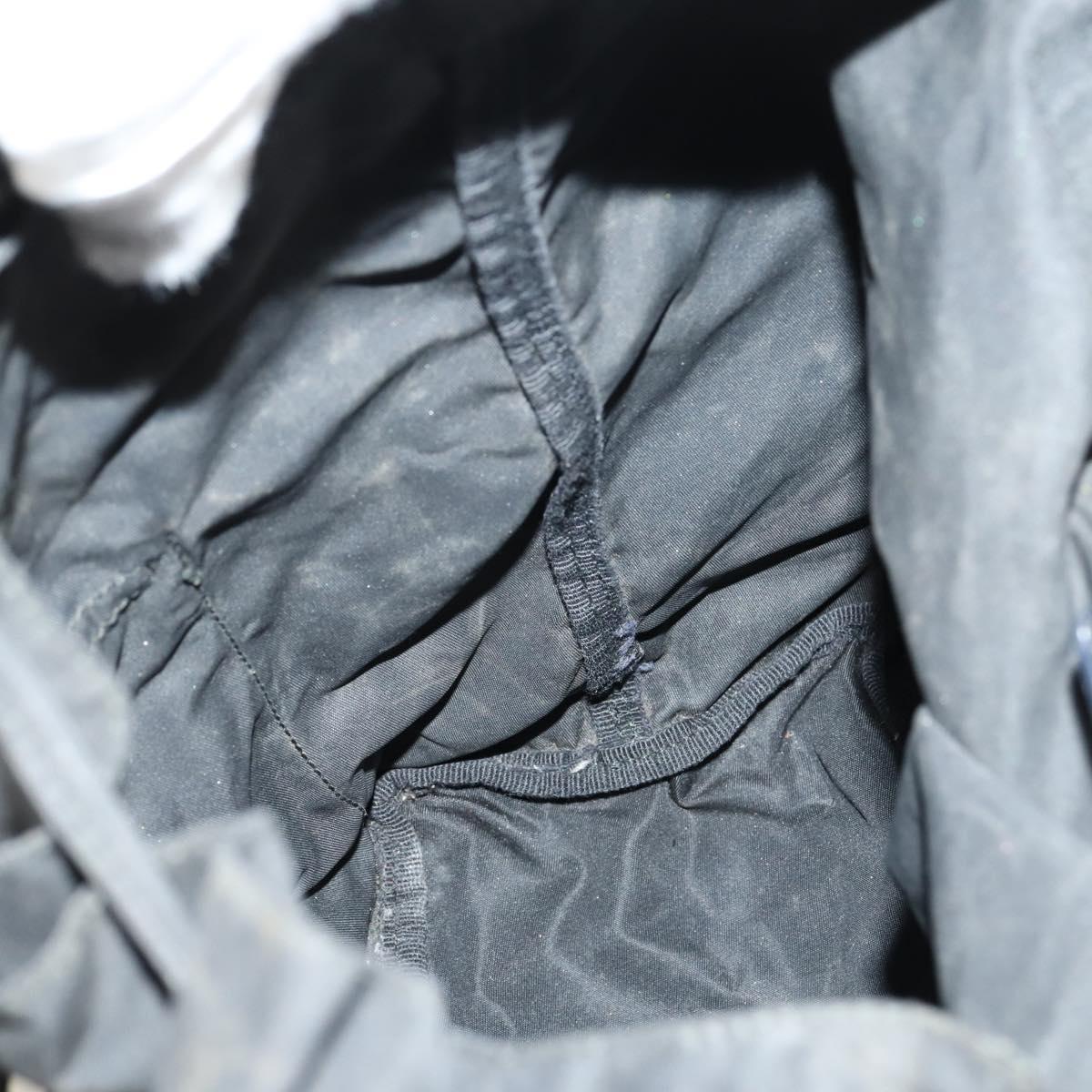 PRADA Backpack Nylon Black Silver Auth bs30573