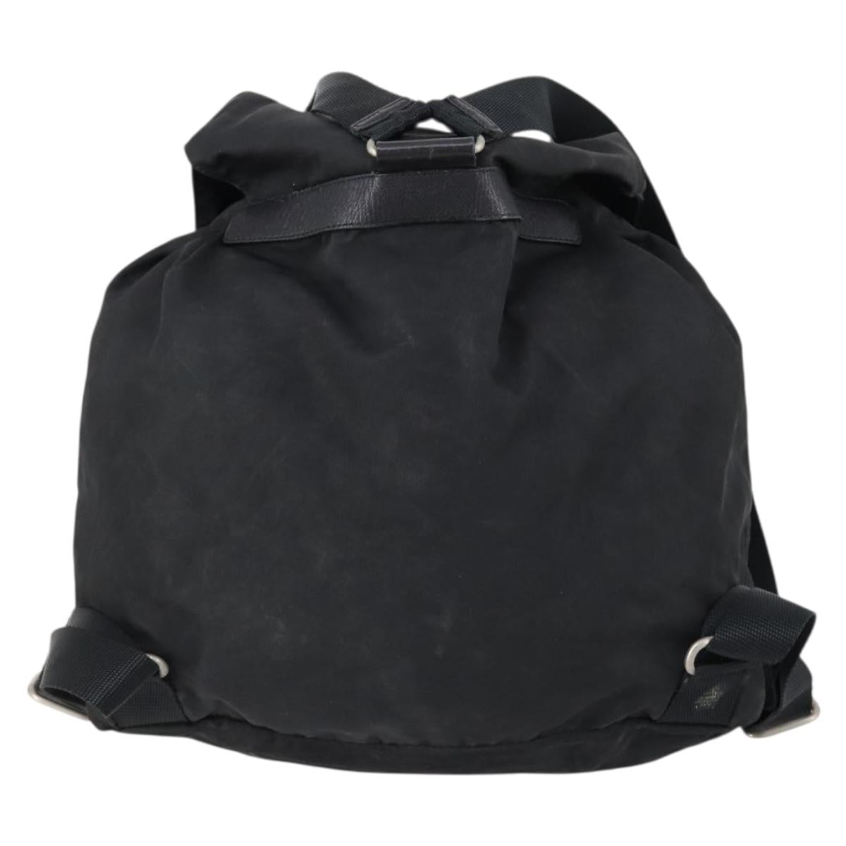 PRADA Backpack Nylon Black Silver Auth bs30573
