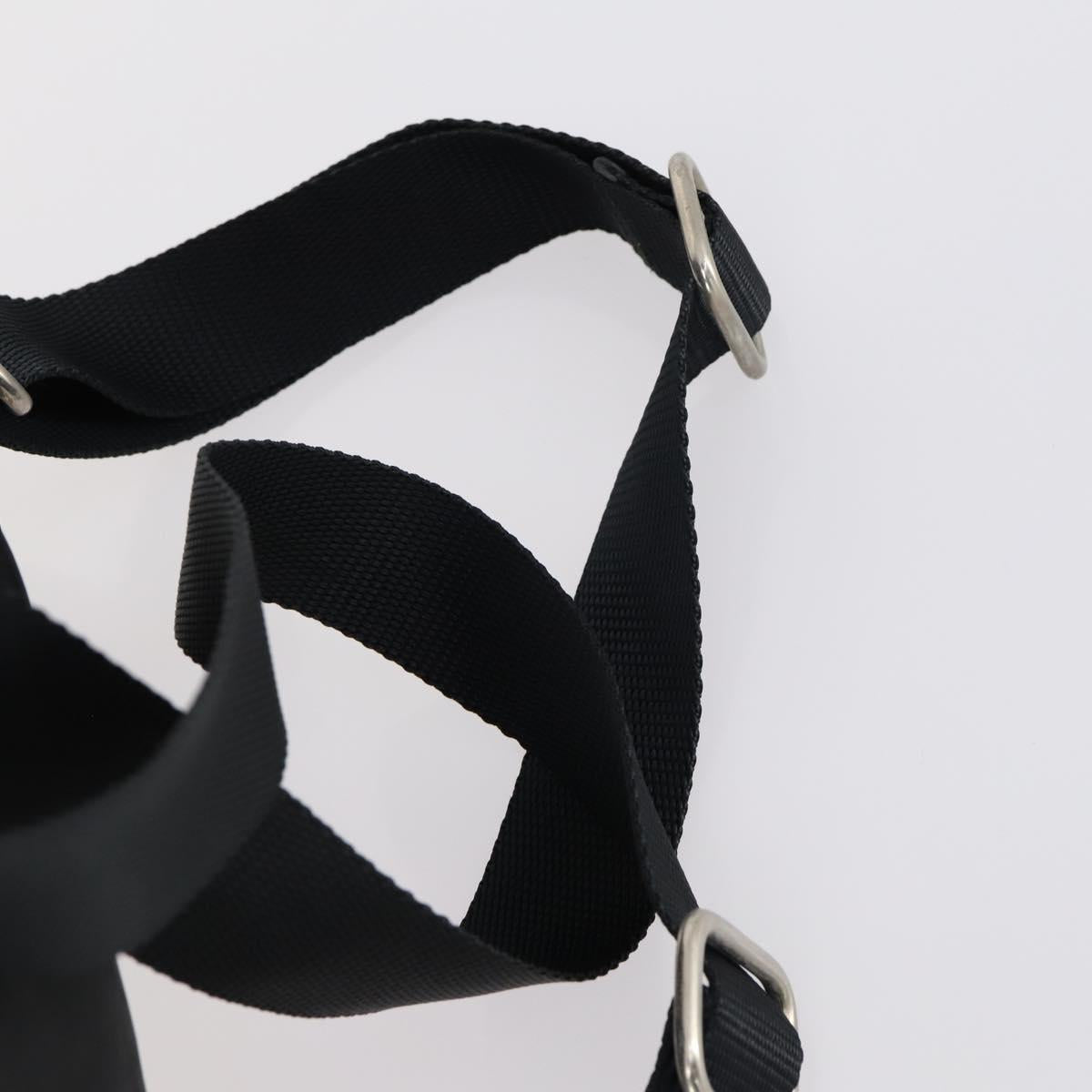 PRADA Backpack Nylon Black Silver Auth bs30573