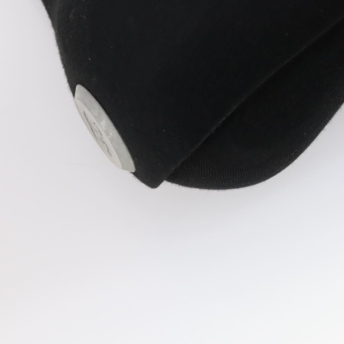 CHANEL Hip bag Shoulder Bag cotton 2way Black CC Auth bs30575