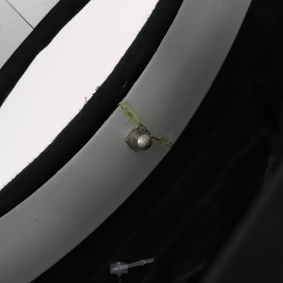 CHANEL Hip bag Shoulder Bag cotton 2way Black CC Auth bs30575