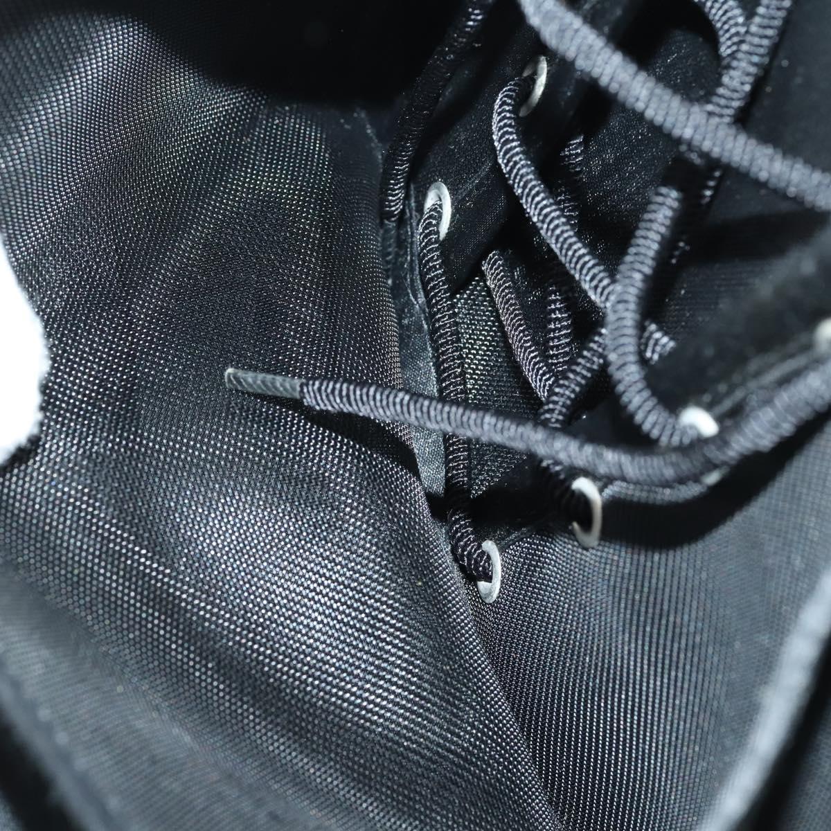 CHANEL Hip bag Shoulder Bag cotton 2way Black CC Auth bs30575