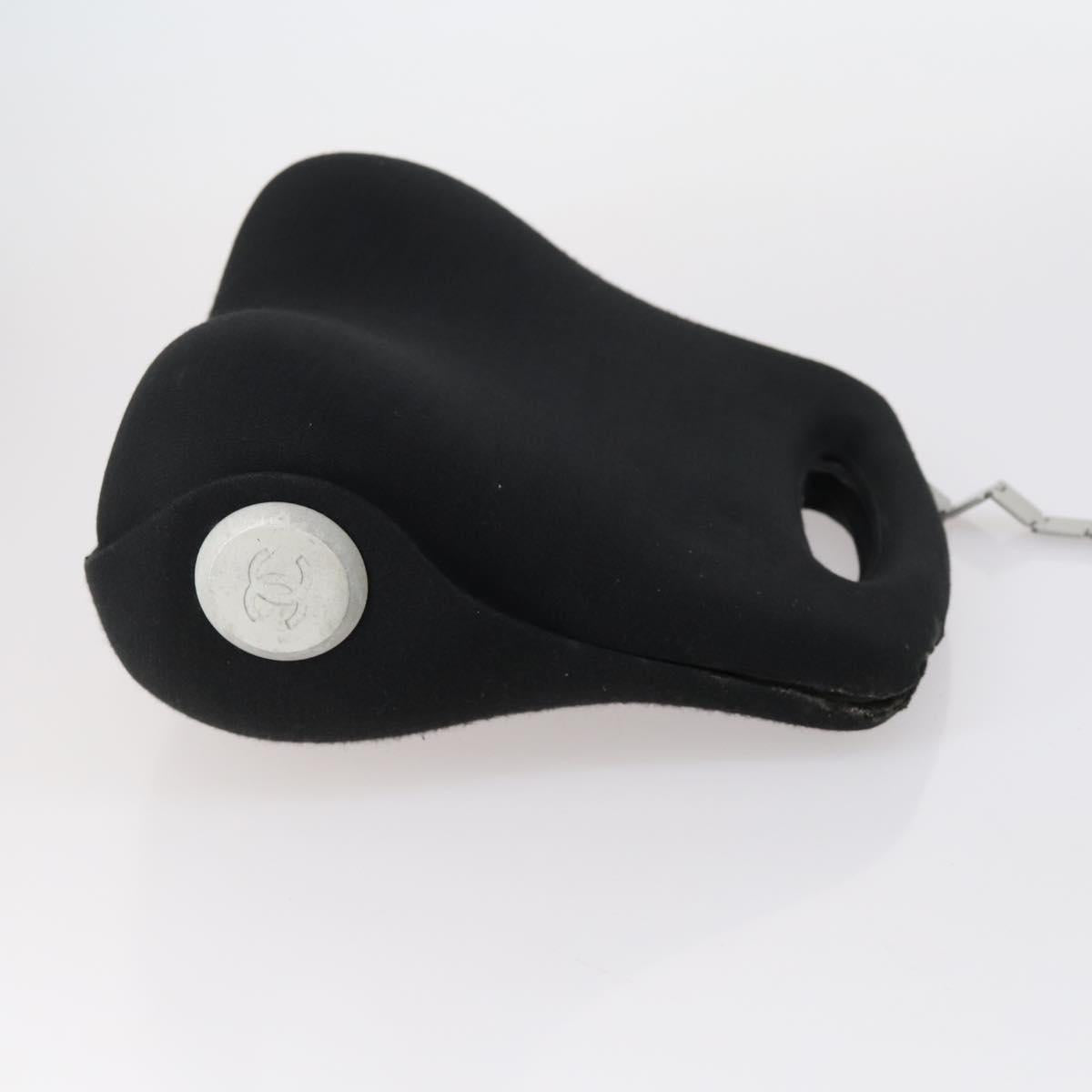 CHANEL Hip bag Shoulder Bag cotton 2way Black CC Auth bs30575