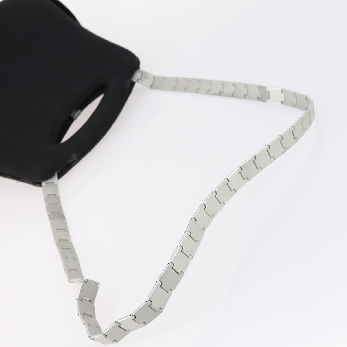 CHANEL Hip bag Shoulder Bag cotton 2way Black CC Auth bs30575