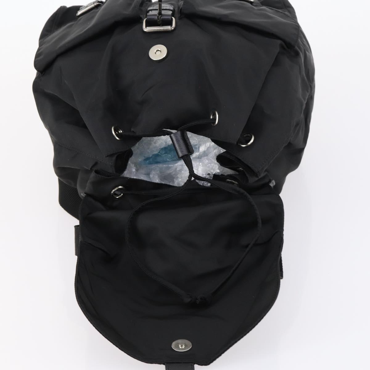 PRADA Backpack Nylon Black Silver Auth bs30578