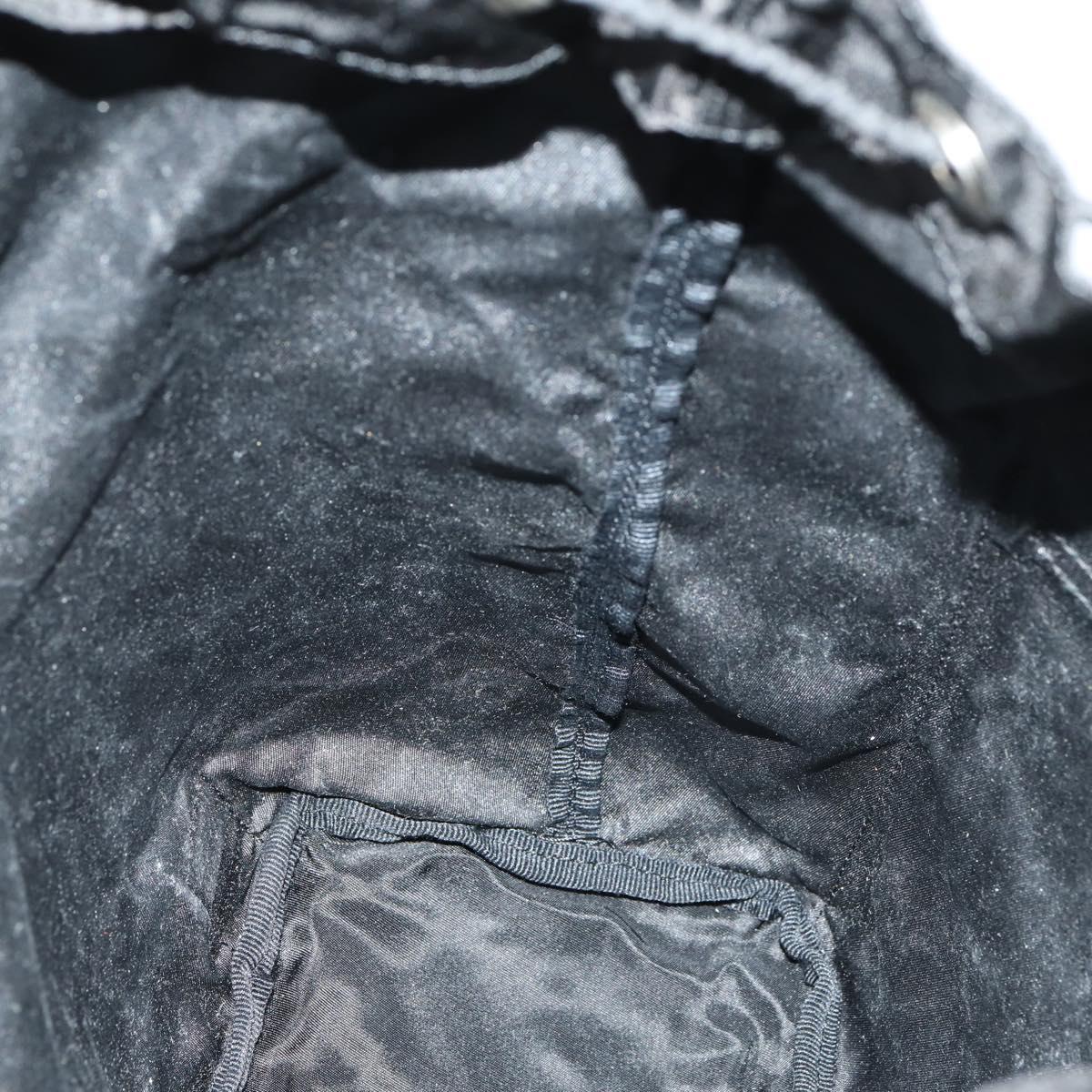 PRADA Backpack Nylon Black Silver Auth bs30578