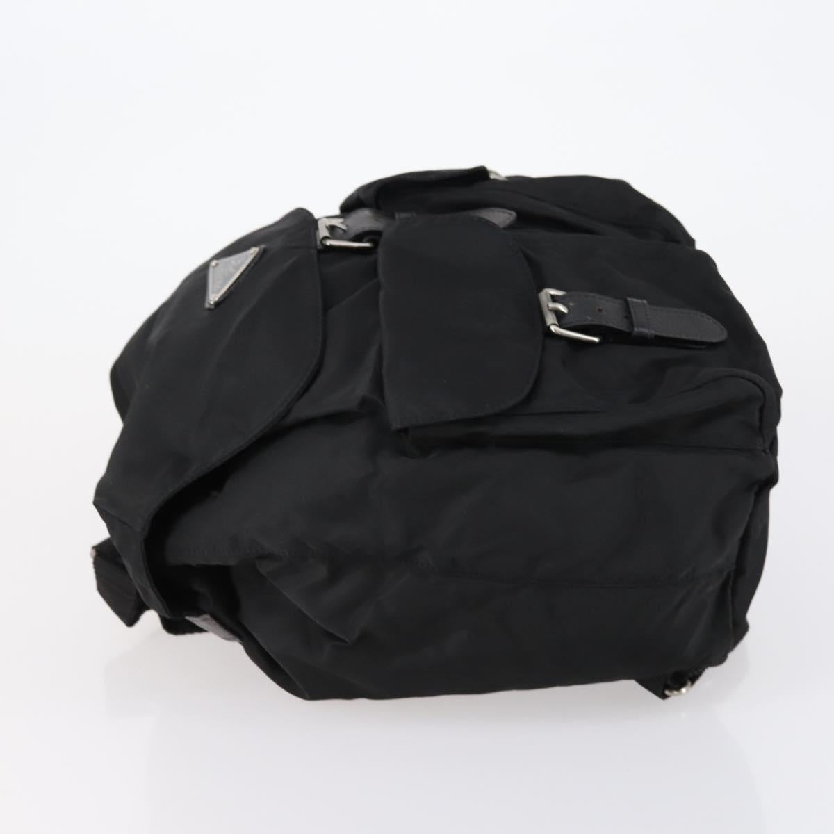 PRADA Backpack Nylon Black Silver Auth bs30578