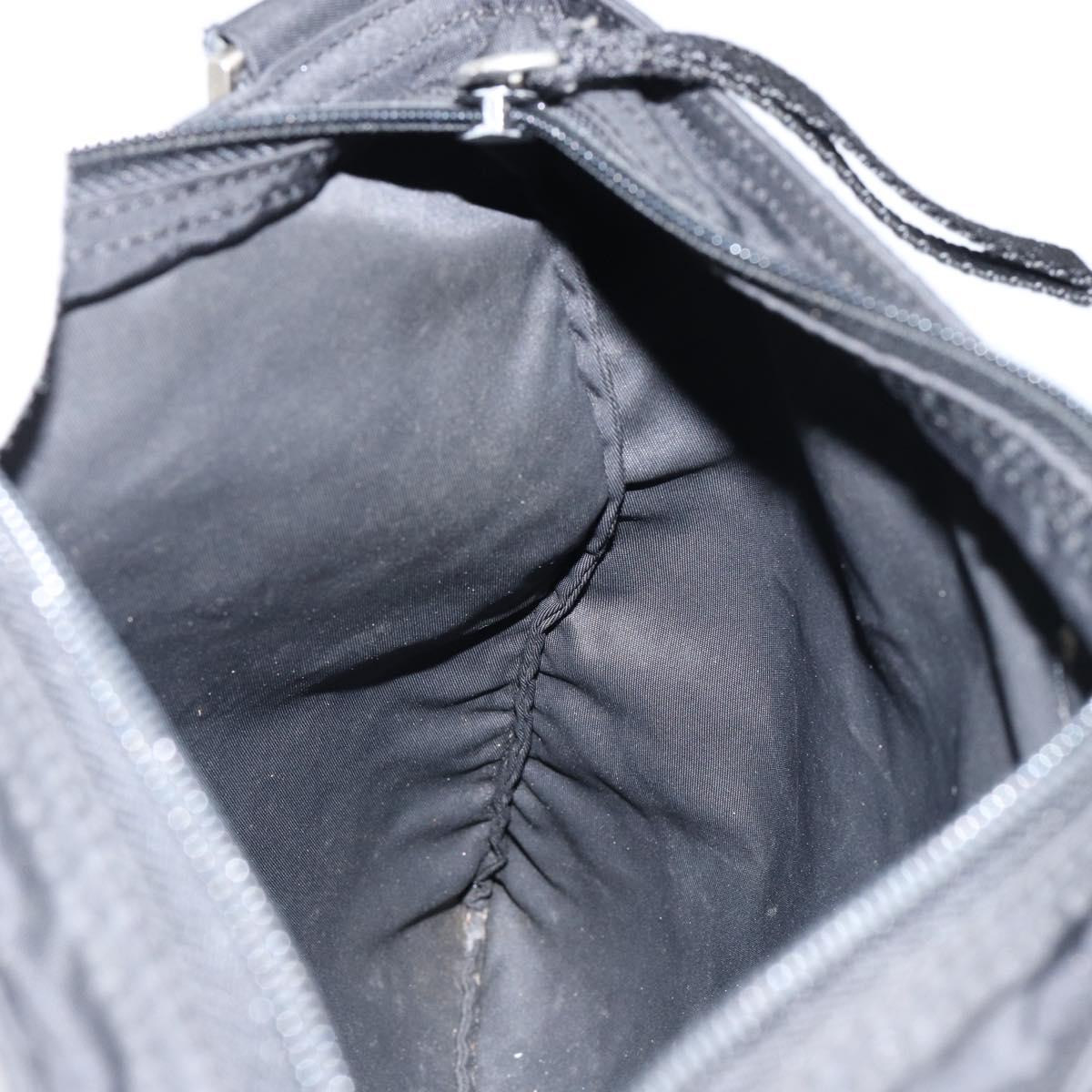 PRADA Shoulder Bag Nylon Black Silver Auth bs30579