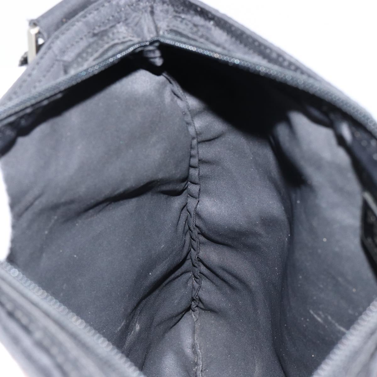 PRADA Shoulder Bag Nylon Black Silver Auth bs30579