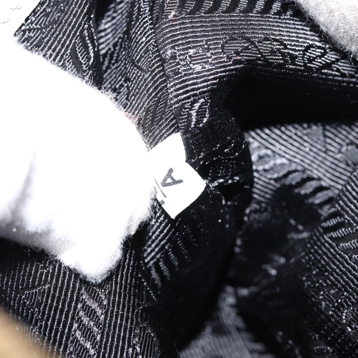 PRADA Small Tote Bag Punching leather Gray Gold Auth bs30580