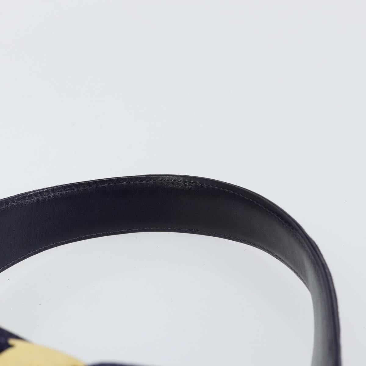 Salvatore Ferragamo Vala Hand Bag Suede Purple Gold Auth bs30582