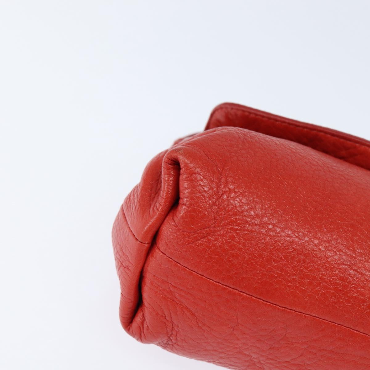 Chloe Lily Shoulder Bag Leather 2way Red Gold Auth bs30584