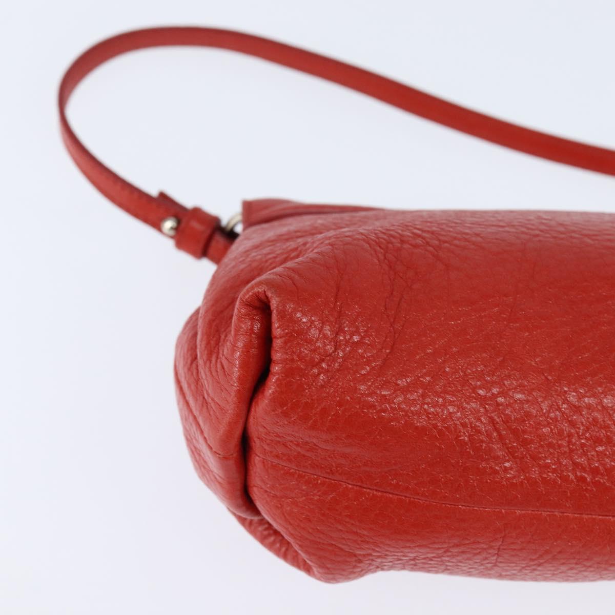 Chloe Lily Shoulder Bag Leather 2way Red Gold Auth bs30584